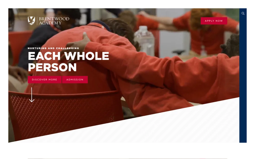 Homepage design of Brentwood Academy