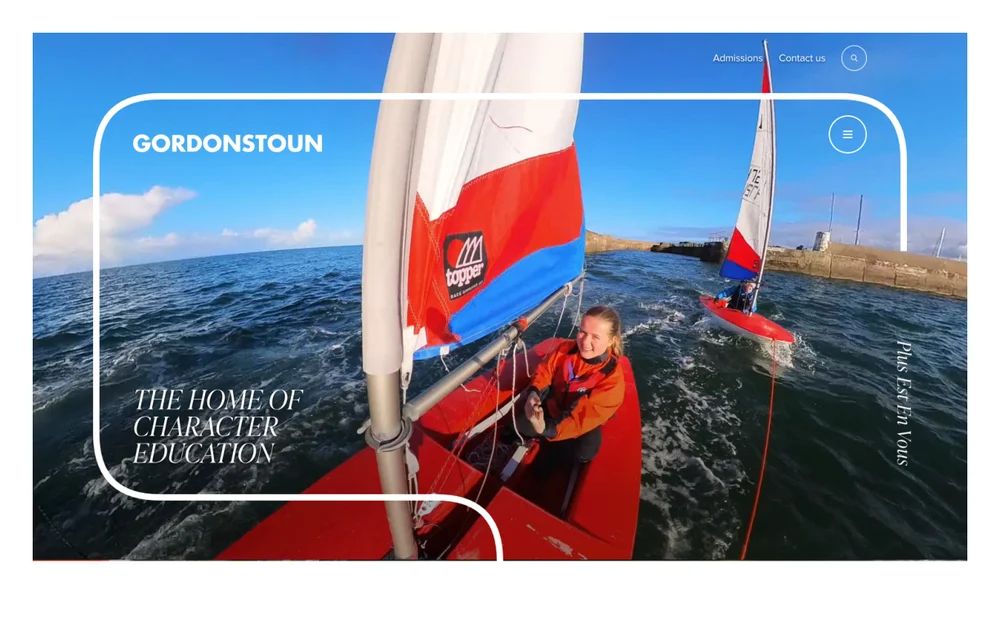 Homepage design of Gordonstoun School