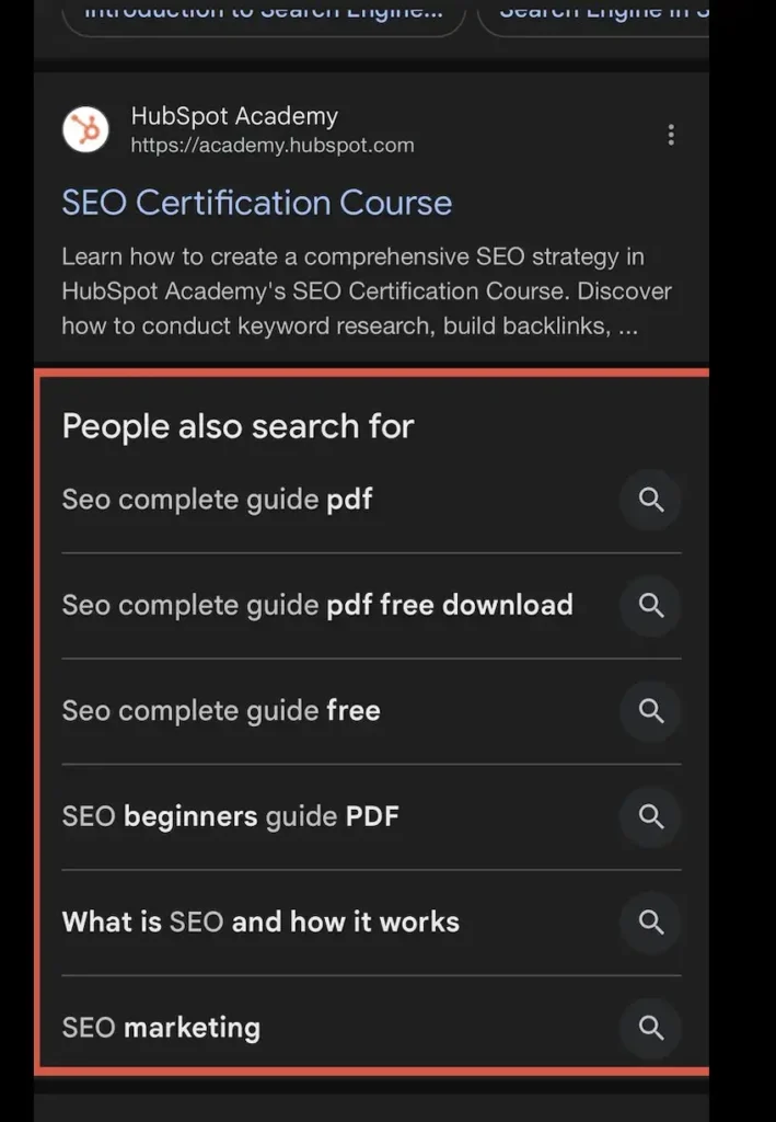 People Also Search For (PASF) SEO Guide – Boost Traffic & Capture High-Intent Queries 3 people also search for google mobile, pasf seo mobile example, seo complete guide pdf queries, google pasf keywords, seo beginners guide pdf, seo marketing search terms