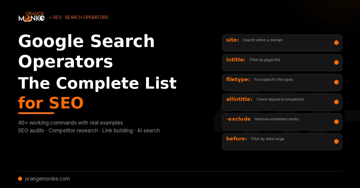 Google Search Operators: The Complete List for SEO in 2026